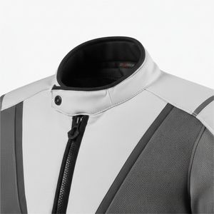 Chaqueta de Motocicleta Unisex de Cuero Genuino con Cremallera, Hombros Acolchados, Talla Grande, Impermeable y Transpirable - Product Image 6
