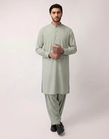 Shalwar Kameez Tradisional India dari Katun Berkualitas Tinggi yang Elegan untuk Pria |   Pakaian Pesta & Acara Pernikahan Bebas Kerutan