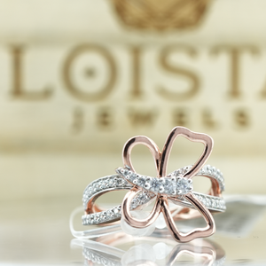 แหวนแฟชั่นผู้หญิงรูปผีเสื้อ ดีไซน์หวานโรแมนติก ของขวัญแต่งงาน คุณภาพดีเยี่ยม ทอง 18k 14k - Product Image 1