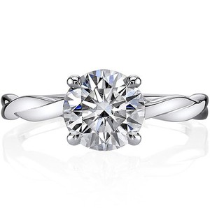 Anillo de Moissanita con Corte Redondo, Plata de Ley 925, Chapado en Oro Blanco, Anillo de Compromiso, Boda, Promesa, Clásico y de Lujo - Product Image 3