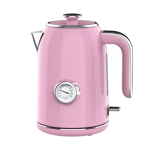 Hervidor de agua eléctrico inalámbrico de 1,7 L, hervidor de agua eléctrico de acero inoxidable para té, color rosa, nuevo estilo