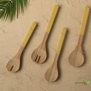 Mini cuillère de service personnalisable ensemble de vaisselle jetable en bambou pour les fêtes affichage de logo couleur de taille personnalisée pour les ustensiles de cuisine - Product Image 5