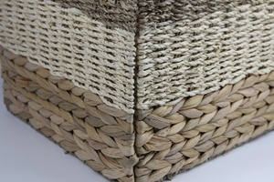 <b>Square</b> <b>basket</b> made of seagrass and water hyacinth Handmade Storage <b>Basket</b> Wholesale eco-friendly Made Viet Nam - Product Image 4