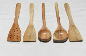 ช้อนไม้สักธรรมชาติสำหรับทำอาหารช้อนไม้สำหรับห้องครัว - Product Image 5