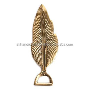 Golden Feather Shape Ultra-Slim <b>Wallet</b> Credit Card Bottle Opener - Flat Pocket-Size Cap Remover Tool for Retail Chains - Product Image 1