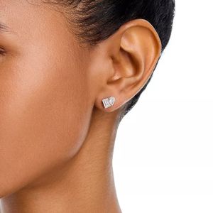 three stone lab grown diamond <b>earrings</b> trilogy diamond <b>stud</b> <b>earrings</b> 14k gold diamond <b>studs</b> 18k real gold <b>earrings</b> certified - Product Image 1