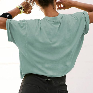 เสื้อยืดผู้หญิงผ้าแคนวาสคอตตอน 100% เป็นมิตรกับสิ่งแวดล้อม พิมพ์ลาย ความยาวปกติ พร้อมโลโก้สั่งทำ ขายส่ง - Product Image 3