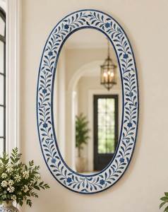 Affordable Price Bone Inlay Round Shape <b>Mirror</b> Frame Brass Striped Pattern Bone Inlay Round Shape <b>Mirror</b> Frame <b>Wall</b> Decor Frame - Product Image 6