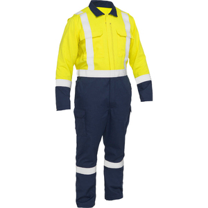 Combinaison de travail haute visibilité orange marine pour homme avec bandes réfléchissantes - Product Image 3
