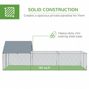 Grande Pollaio in Metallo Tipo H con Copertura Impermeabile Anti-UV da 6x3m e Porta con Serratura, Usato - Product Image 4
