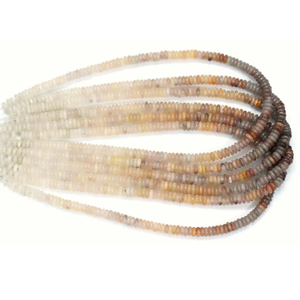 Cuentas planas de ágata color marrón melocotón natural, cuentas planas color postre, cuentas espaciadoras de piedras preciosas lisas para la fabricación de joyería. - Product Image 2