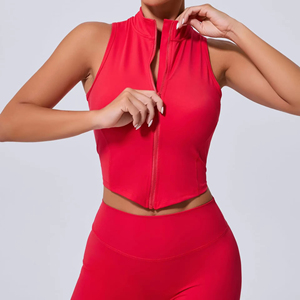 Casual Wear Private Label Manufacturer Women Sleeveless <b>Zipper</b> Fashion <b>Top</b> Modern Casual Wear <b>Zipper</b> Shirts - Product Image 6