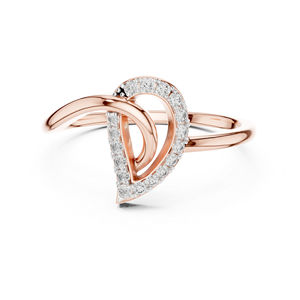Anillo de Compromiso de Oro Rosa de 14K con Diamante Cultivado en Laboratorio para Mujer |   Diamante Cultivado Nuevo - Product Image 1