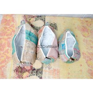 Tassel Pattern Cotton Kantha Fabric Zipper Closure Boho Style Eco-Friendly Durable Lightweight Multi-Function Bag Cosmetic - Product Image 5