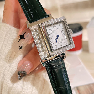 Reloj Formal de Lujo para Hombre, Estilo Flip, Resistente al Agua hasta 30 m, Cristal de Zafiro, Acero Inoxidable Premium, Correa de Cuero, Mecanismo de Agujas - Product Image 2