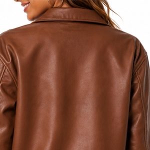 Premium Women <b>Leather</b> <b>Jacket</b> Stylish Soft Durable Classic Button Front Closure Soft Smooth Comfortable Material For Women Wear - Product Image 5