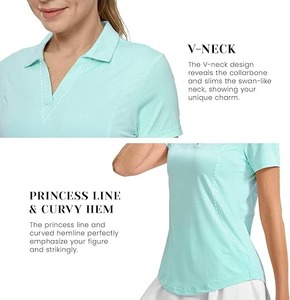 เสื้อเชิ้ตผู้หญิงสั่งทำพิเศษ ระบายอากาศได้ดี แห้งเร็ว แขนครึ่งตัว สีพื้น ผ้าคอตตอนปิเก้ ปักโลโก้ แฟชั่นลำลอง - Product Image 3