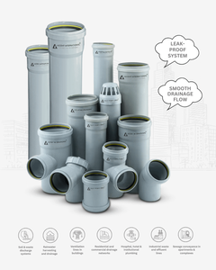 ท่อ uPVC SWR ทรงกลม ทนทาน ป้องกันการกัดกร่อน ป้องกันการรั่วซึม สำหรับระบบระบายน้ำ สำหรับบ้าน สำนักงาน และอาคาร ของ Accent International - Product Image 3