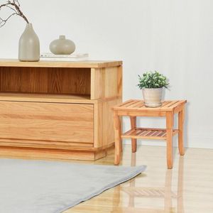 Sedia da Doccia Moderna in Bambù con Ripiano Portaoggetti per Casa, Hotel, Cucina e Camera da Letto - Product Image 2