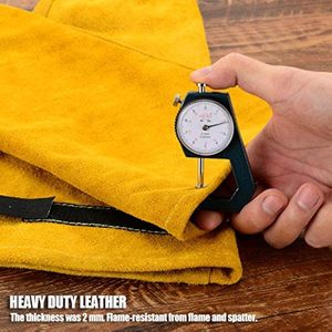 Protectores de brazos de cuero resistentes al calor para soldadores, protectores de brazos de cuero de vaca de primera calidad, mangas de soldadura para trabajo. - Product Image 6