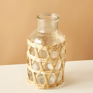 Verres artisanaux jonc de mer tissé porte-gobelet cuisine accessoires de maison servant des gaines de tasse et de pichet - Product Image 1