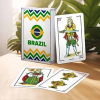 Cartes à jouer en plastique espagnoles personnalisées pour usage familial dans une boîte en plastique J108 à jeu unique