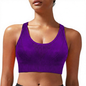 Soutien-gorge de sport noir à maintien élevé avec empiècements et bretelles larges pour femme, idéal pour l'entraînement et le fitness - Product Image 2