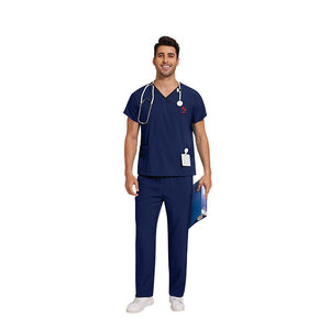Ensemble de blouses médicales Solid Trader à col renforcé pour usage quotidien et multiples lavages, uniforme d'hôpital durable - Product Image 5