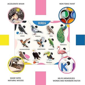 Juguete Educativo de Madera Trueflair para Niños de 2 Años en Adelante, Rompecabezas de Desarrollo Sensorial para Niños y Niñas (Pájaros) - Product Image 6