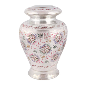 Urnas de cremación de latón con nácar blanco, hechas a mano, de primera calidad, tamaño grande para adultos, artículos funerarios de metal, ataúd para entierro humano. - Product Image 4