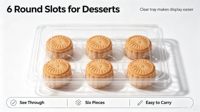 Barquettes en plastique PET jetables transparentes à 6 cavités avec couvercle à clipser pour pâtisseries, gâteaux de lune, mini-tartes, cupcakes et plats à emporter