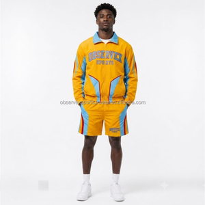 Windbreaker Set Best Custom Logo <b>Men</b> Lightweight Waterproof Tracksuit Jacket <b>Jogger</b> Pants Outdoor <b>Men</b> Nylon Windbreaker Set - Product Image 1