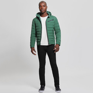 Chaquetas para hombre, chaqueta acolchada para hombre, de alta calidad, ligera, térmica, con capucha y cuello alto, a prueba de viento - Product Image 3