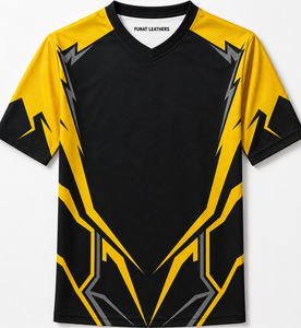 Camiseta Deportiva de Golf para Hombre FURAT LEATHERS, Cuello en V, Manga Corta, Estampado Digital Geométrico, Logotipo en la Espalda, Poliéster Transpirable de Secado Rápido - Product Image 2