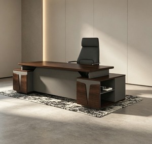 Escritorio Ejecutivo Moderno y Duradero con Superficie de Madera, Mueble de Oficina Contemporáneo Independiente para Oficina en Casa - Product Image 1
