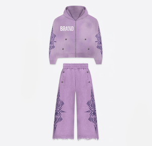 2026 Men's Customized Casual Flared Tracksuit High Quality 100% Cotton Quick Dry Breathable Long Sleeve Streetwear for Autumn - Product Image 2