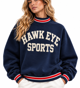 OEM Custom <b>Women</b>’s <b>Christmas</b> Oversized Mock Neck <b>Sweatshirt</b> Plaid Sleeves Patchwork Letter Applique Embroidery - Product Image 1