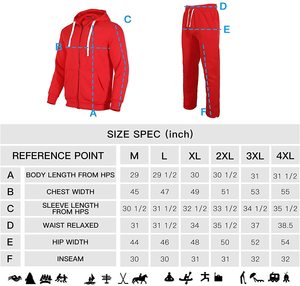 Men Red Hooded <b>Sweatshirt</b> Tracksuit Set Full Sleeve Zipper Casual Joggers Solid Color Autumn Wear 100 Cotton Regular Fit - Product Image 6