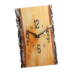 Reloj de Pared Moderno de Madera, Silencioso, con Movimiento de Cuarzo Analógico, Decoración con Diseño de Tronco de Árbol para Sala de Estar - Product Image 1