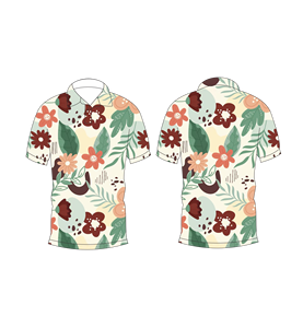 Camisa polo con estampado floral multicolor color crema para hombre, camiseta informal de manga corta a la moda de verano - Product Image 6