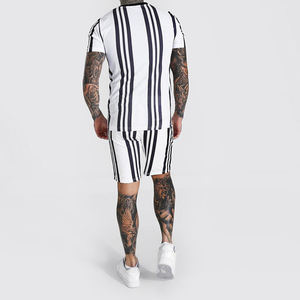 Conjunto de Camiseta y Pantalones Cortos Deportivos Casuales para Hombre, Ecológicos, de Alta Calidad, Secado Rápido, Transpirables, con Contraste de Color - Product Image 2