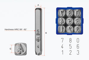 ชุดตัวเลขปั๊มเหล็กขนาด 7 มม. ราคาโรงงาน ผลิตในเยอรมนี - Product Image 5