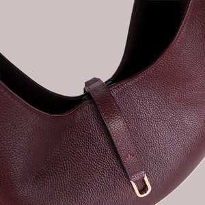 Royaa Fashion Full Grain Pebbled Leather Structured Trapezoid Tote Top Handle Purse Minimalist <b>Work</b> <b>Bag</b> Beach Zipper Closure - Product Image 5