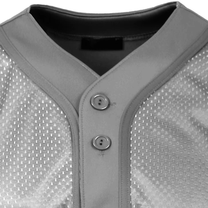 Camiseta de Béisbol Gris para Hombre, Manga Corta, Transpirable, con Cierre de Botones, Color Sólido, Corte Regular, Ropa Deportiva - Product Image 6