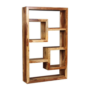 Bibliothèque autoportante moderne en bois massif extensible à 5 niveaux avec design sans dossier pour salon et mobilier de maison - Product Image 3