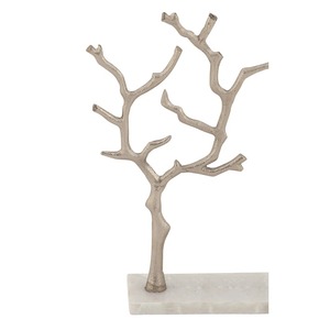 Metal <b>Tree</b> Jewelry <b>Stand</b> with Marble Base for Necklaces and Earrings - Product Image 3