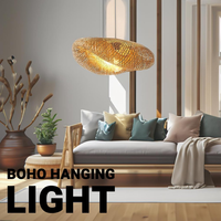 Grande Lampe Suspendue Moderne en Bambou – Éclairage Élégant pour Salle à Manger, Îlot de Cuisine et Espaces de Vie Domestiques – Plafonniers