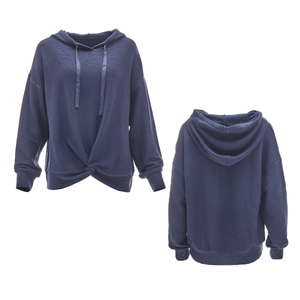 Sudadera con Capucha Unisex de Punto, Oversize, Color Liso, Casual, para Otoño, Manga Regular, Teñido Liso, Ajuste Regular - Product Image 1