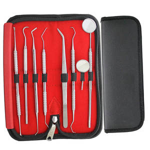Kit de 8 instruments dentaires pour le soin des dents, comprenant détartreur, gratte-dents et miroir, pour l'élimination du tartre, du calcul et de la plaque dentaire, par Grip Surgical - Product Image 4