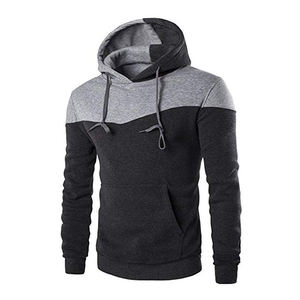New Fashion Men Autumn Winter Hooded Street Long Sleeve Loose Solid Color Hooded Casual Blouse Fleece Tops White Hoodies - Product Image 3